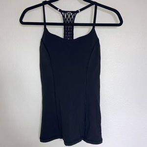 Lululemon Black Racerback Tank With Net Details Size 4
